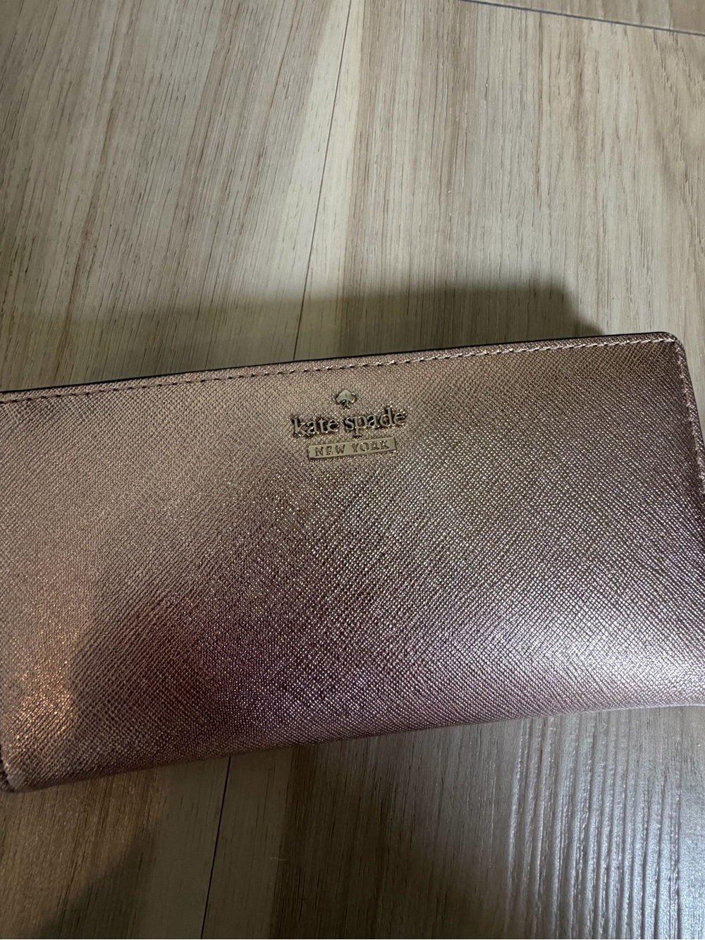 kate spade Rose Gold Metallic Continental Wallet